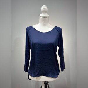 CLEARANCE! Navy The Limited Hi-Low Mixed Media Top Size S NWT